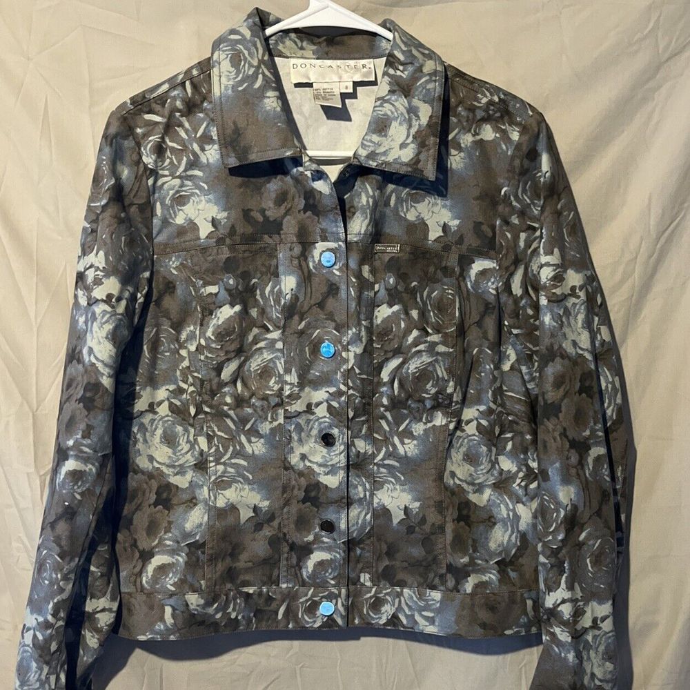 Doncaster Ladies Floral Design Snap Up Jacket Size 8‎